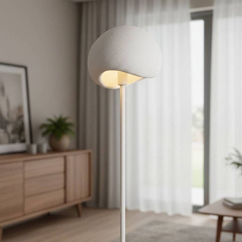 Opviq Stehlampe Yontu-15854 in Weiß aus Metall und Polyester-Mischgewebe mit E27 Fassung, B/T/H: 29 x 34 x 170 cm - Bild 3