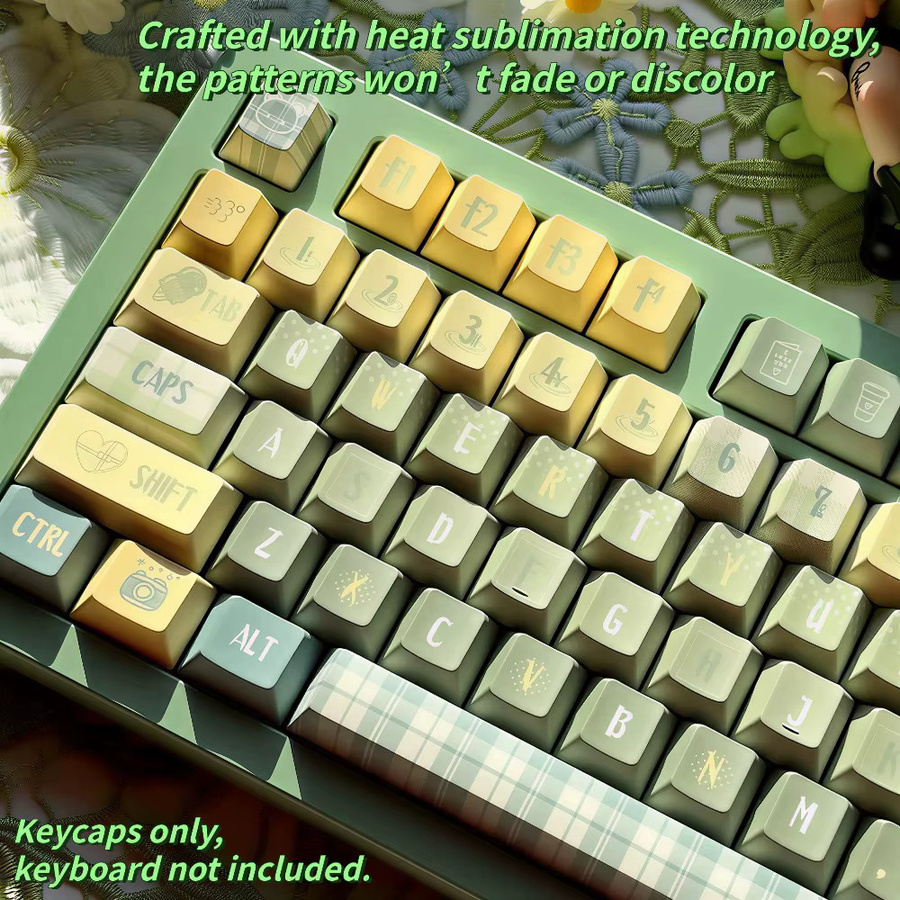 TTTSKONE PBT-Tastenkappen im CHERRY-Profil mit 5-seitigem Sublimationsdruck in Multicolor - Bild 5