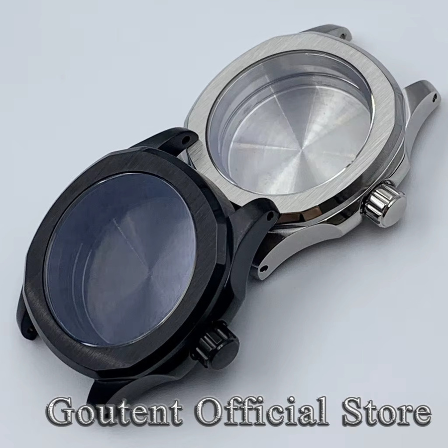 Goutent Uhrengehäuse Edelstahl, Bicolor, Silber, Schwarz, Roségold, 40 mm, Saphirglas, Unisex - Bild 2