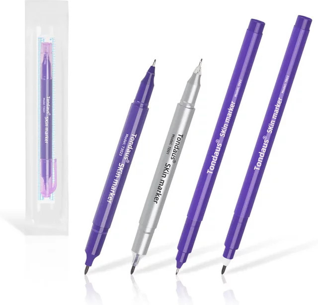 JUN.M Microblading Marker Stift mit Papier Lineal, Augenbrauen Werkzeug - Bild 1
