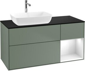 V&B Waschtischunterschrank Finion mit Wandbeleuchtung, Weiß lackiert, Breite: 120 cm, Höhe: 50,1 cm, Tiefe: 50,1 cm - Bild 1