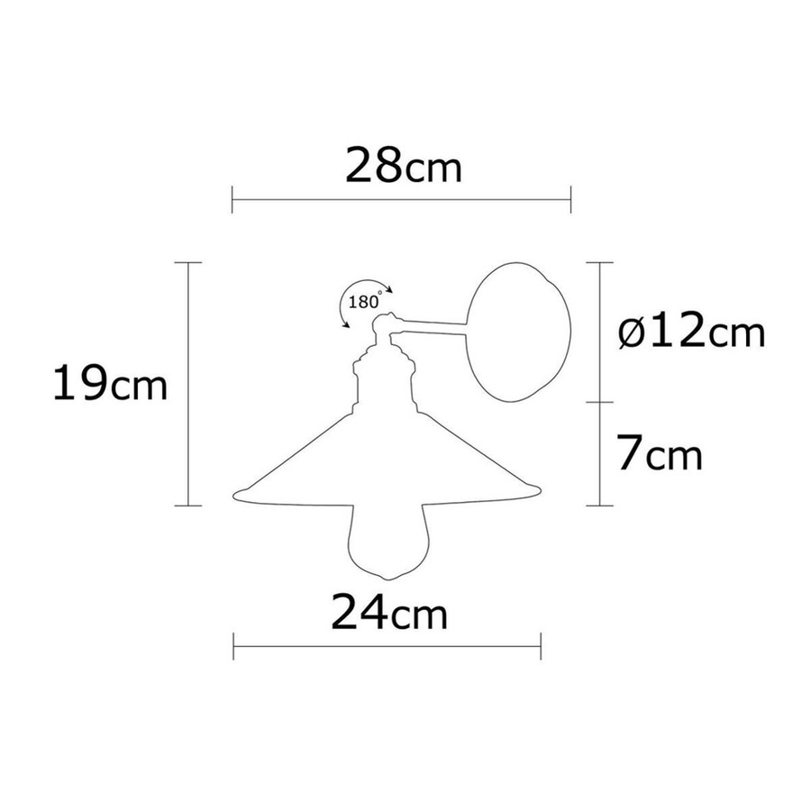 Opviq Wandleuchte aus Eisen in Schwarz, E27, B/H/T: 24 x 20 x 24 cm - Bild 3