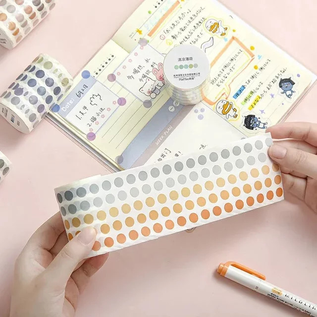 Kawaii Washi Tape mit bunten Punkten in 10 Farben für Briefpapier und Tagebuch Dekoration - Bild 1