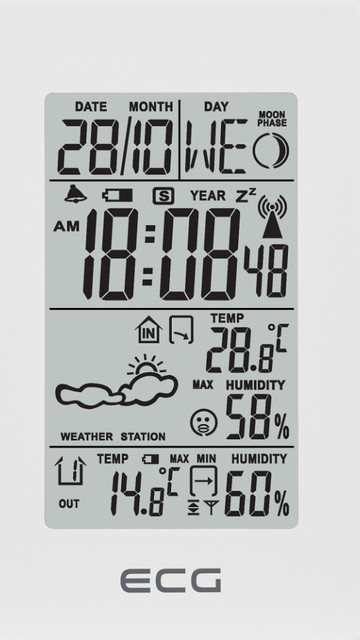 ECG Wetterstation MS 100 in Weiß - Bild 1