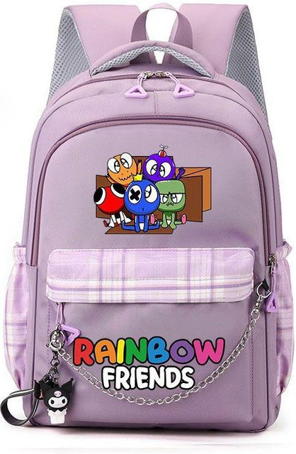 3-teiliges Schulrucksack-Set in Lila aus Oxford-Stoff mit Schultasche und Federmäppchen - Bild 1