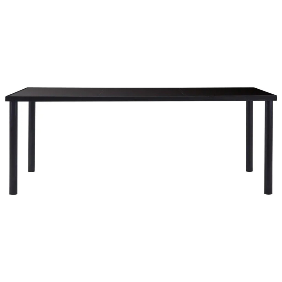 vidaXL Esstisch modern in Schwarz mit gehärtetem Glas und Metall, B/T/H: 200 x 100 x 75 cm - Bild 2
