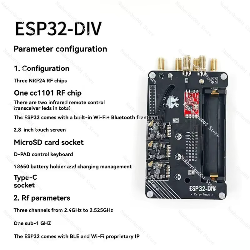 CJSD ESP32 DIV Entwicklungsboard IoT-Modul mit Wi-Fi und Bluetooth in Schwarz - Bild 2