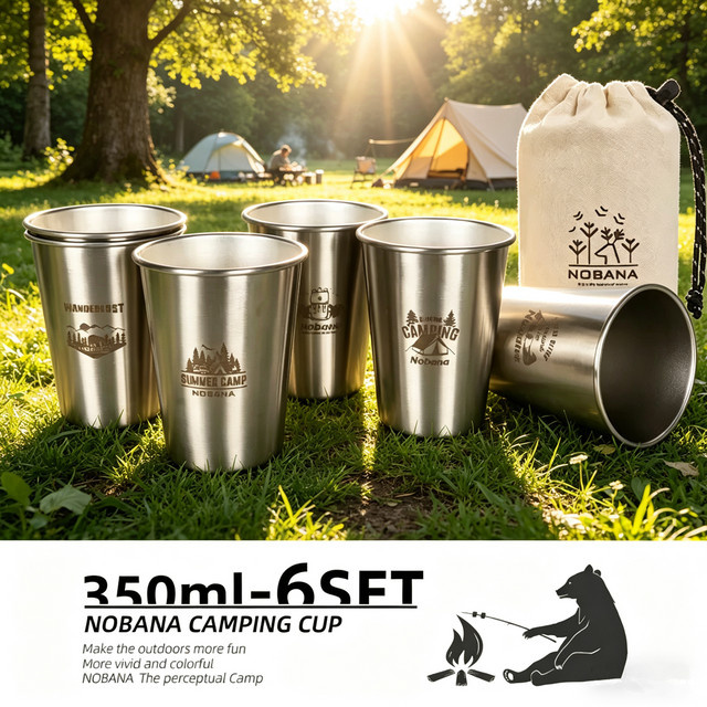 CLS NOBANA Tumbler aus Edelstahl in Silber für Camping und Outdoor-Aktivitäten - Bild 1