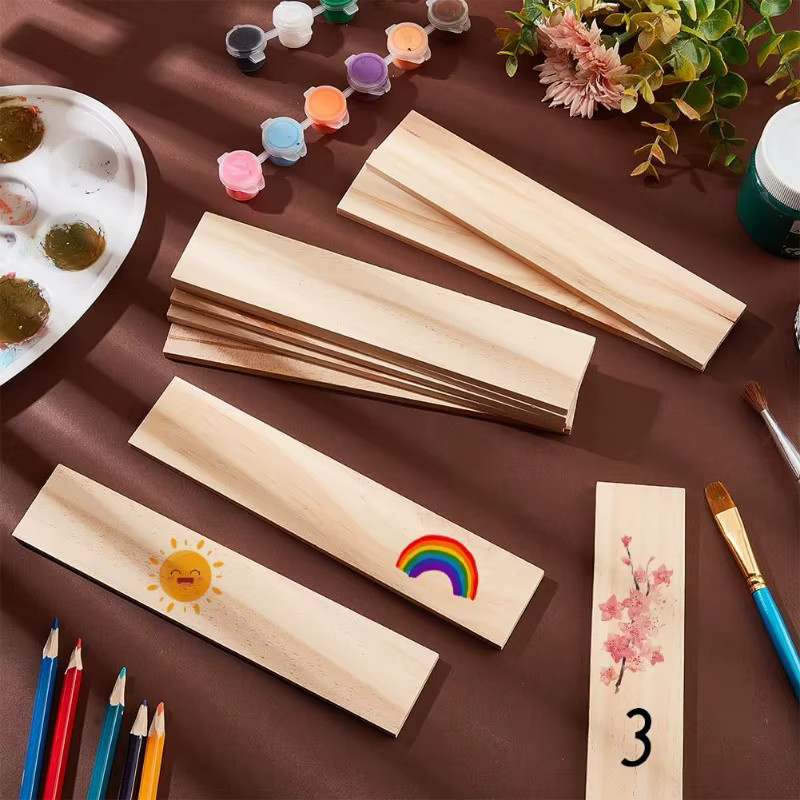 20 Stück unlackierte Kiefernholzplatten in Beige als rechteckiges Bastelholz für DIY-Projekte und Kunsthandwerk - Bild 3