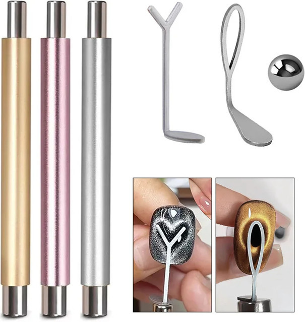 LULAA Nagelkunstwerkzeug-Set, 3-teilig, Magnet, Katzenaugen-Effekt - Bild 1