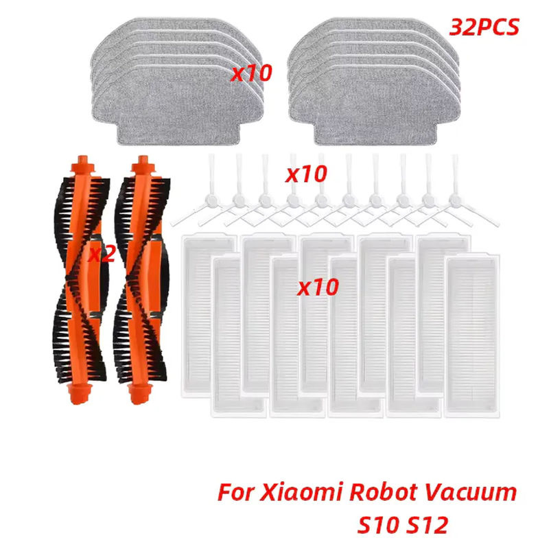 Xiaomi Roboterstaubsauger Zubehör Set mit Hauptbürste, Seitenbürste, Filter und Wischmopp für S10, S12, T12, B106GL, Mop 2S XMSTJQR2S und 3C B106CN - Bild 4
