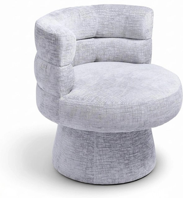 Bessagi Home Stuhl Julina Grau Chenille Gepolstert mit 360 Grad Drehsitz - Bild 1