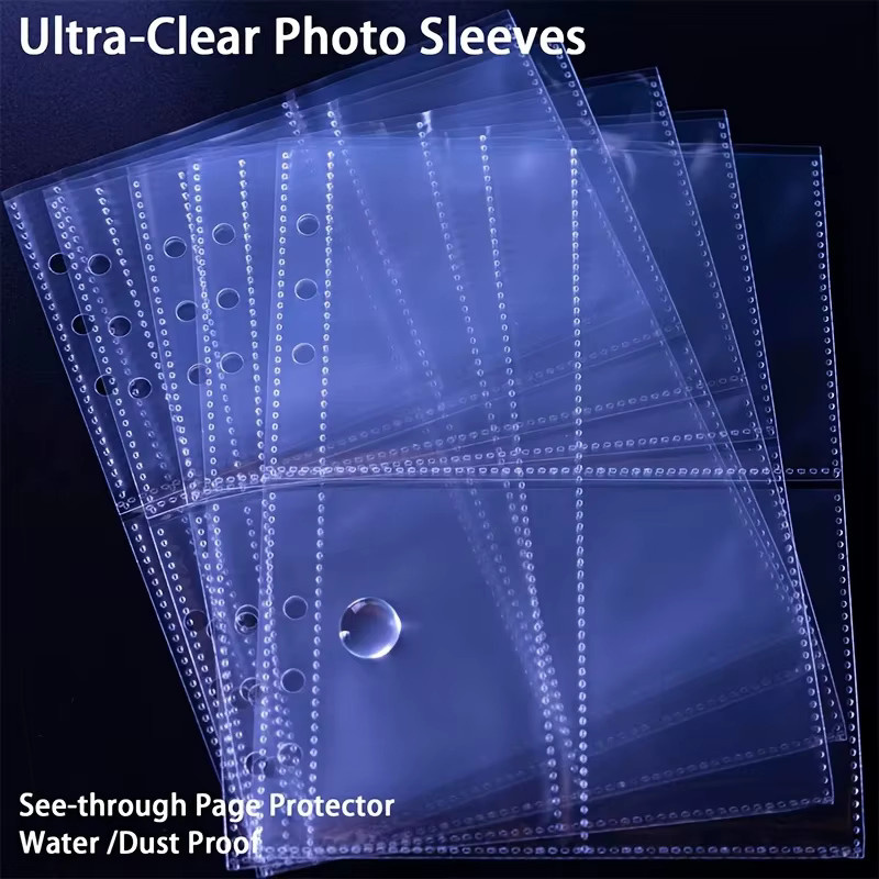 Transparente A5 Binder-Fotokartenhalter mit 4 Taschen pro Seite, einseitig von oben befüllbar, ideal für K-Pop Membrankarten - Bild 3