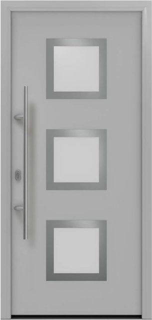 EcoStar Haustür Isopro IP 810S in Weißaluminium mit Glaseinsatz, modern, B: 110 cm, H: 210 cm, DIN L - Bild 1