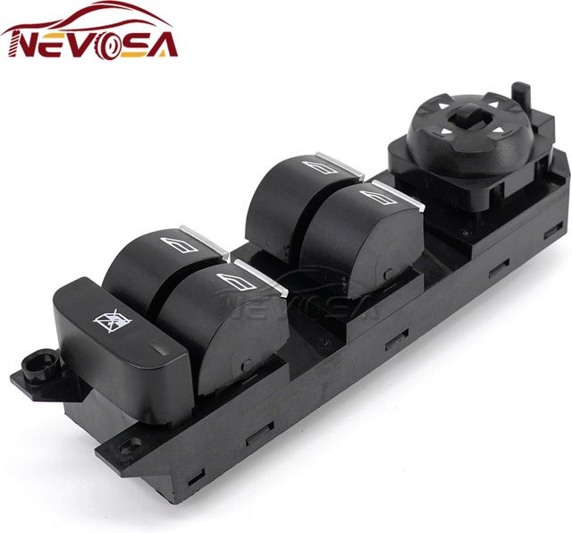 NEVOSA Automatischer Fenstersteuerung Schalter mit Glasknopf in Schwarz für Ford Mondeo MK4, S-MAX und Galaxy (2011-2015) - Bild 1