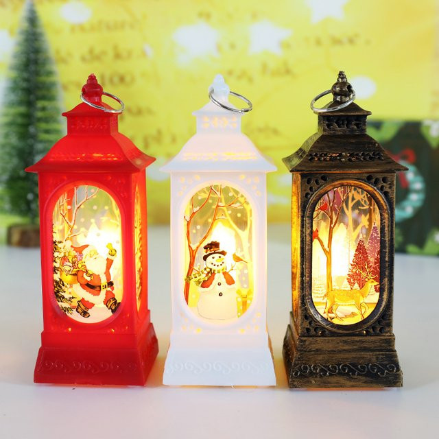 Tragbares LED Weihnachts-Nachtlicht mit Santa, Elch und Schneemann Motiven in Warmweiß - Bild 1