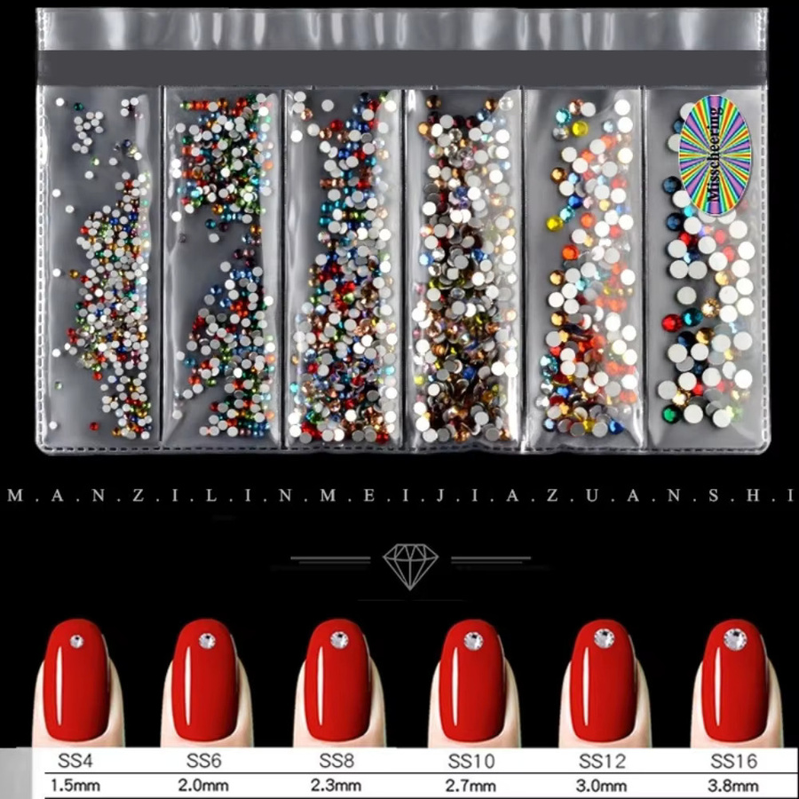 NEWLLEXX DIY Dekoration Strasssteine Set mit 1500 bunten Edelstein-Glitzersteinen in verschiedenen Größen von 1,5 mm bis 3,8 mm für Bastelarbeiten - Bild 3
