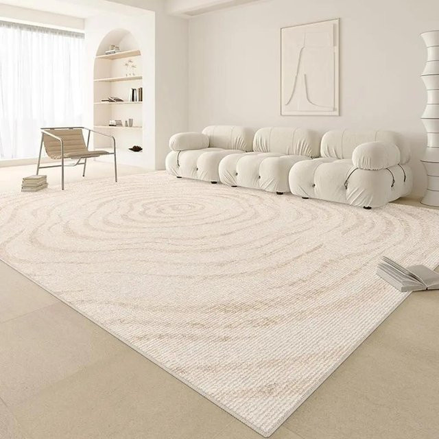 Moderner Plüschteppich HGHT in Beige, rechteckig, B/T: 60 x 90 cm - Bild 1