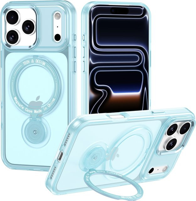 Eurynome Magnetische Ringhülle für iPhone in Transparent Purple, 360 Grad drehbare und stoßfeste Schutzhülle - Bild 1