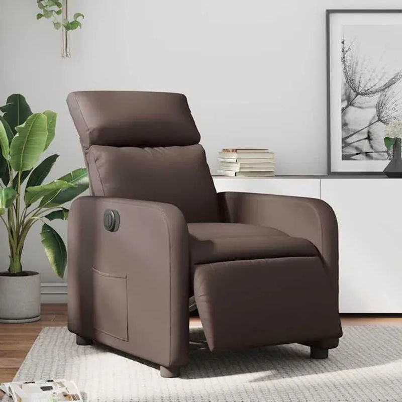 Vidaxl Elektrischer Relaxsessel in Braun mit Kunstlederbezug im modernen Design - Bild 1