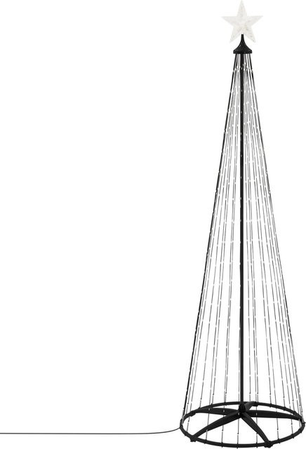 ECD Germany LED Weihnachtsbaum Außen, 210 cm Höhe, 370 LED Warmweiß, Schwarz, Metall - Bild 1
