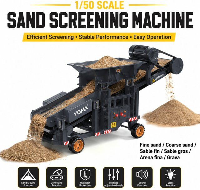 JIKEFUN Vibrations-Sandsiebmaschine, 1:50, mit LED-Beleuchtungssystem, simulierten Soundeffekten, Förderfunktion, ab 14 Jahren - Bild 1