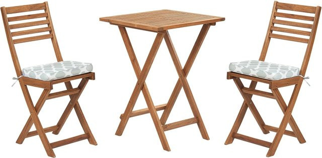 Beliani Bistro Set FIJI in Mintgrün aus Akazienholz und Kunststoff, B/T/H: 60 x 60 x 84 cm - Bild 1