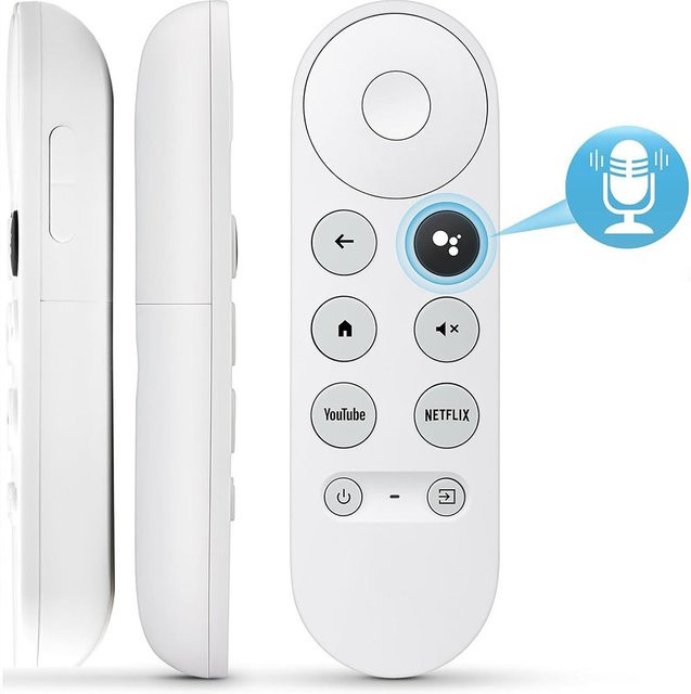 G9N9N Sprachfernbedienung für Google Chromecast GA019/20/23 kompatibel mit Google Smart TVs in Weiß - Bild 1