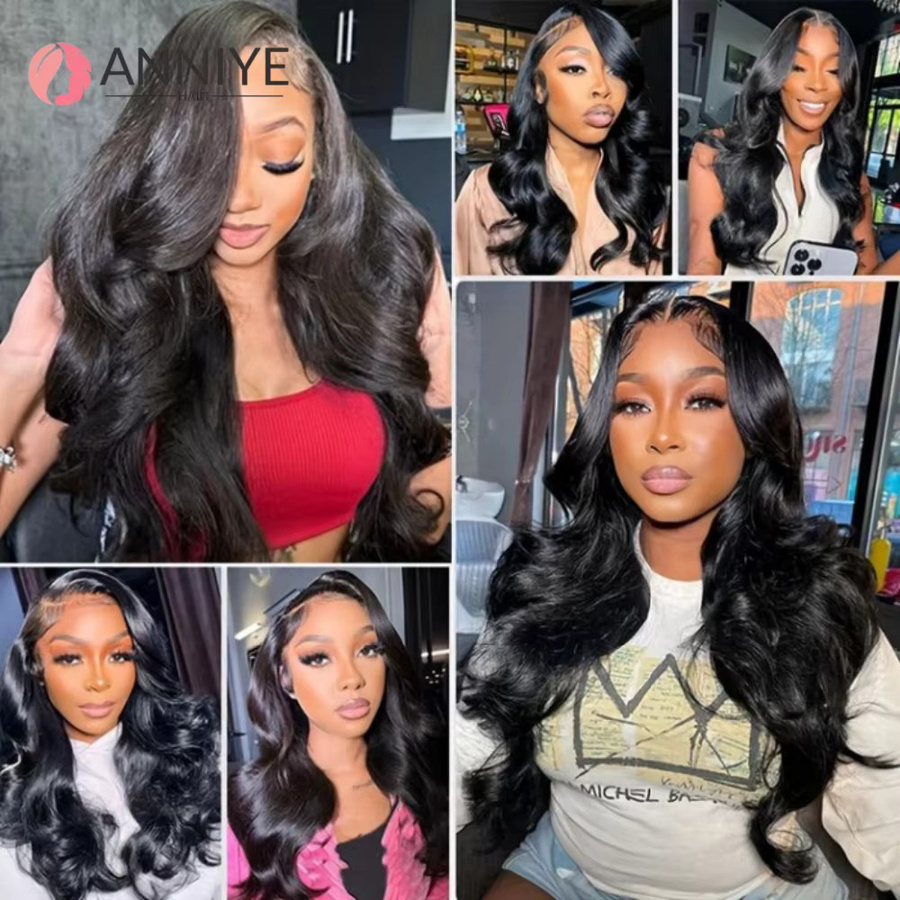ANNIYE Body Wave Bundles Haarverlängerung, 3 Bundles mit 4x4 Lace Closure, Vietnamesisches Echthaar, Natürliche Farbe - Bild 5