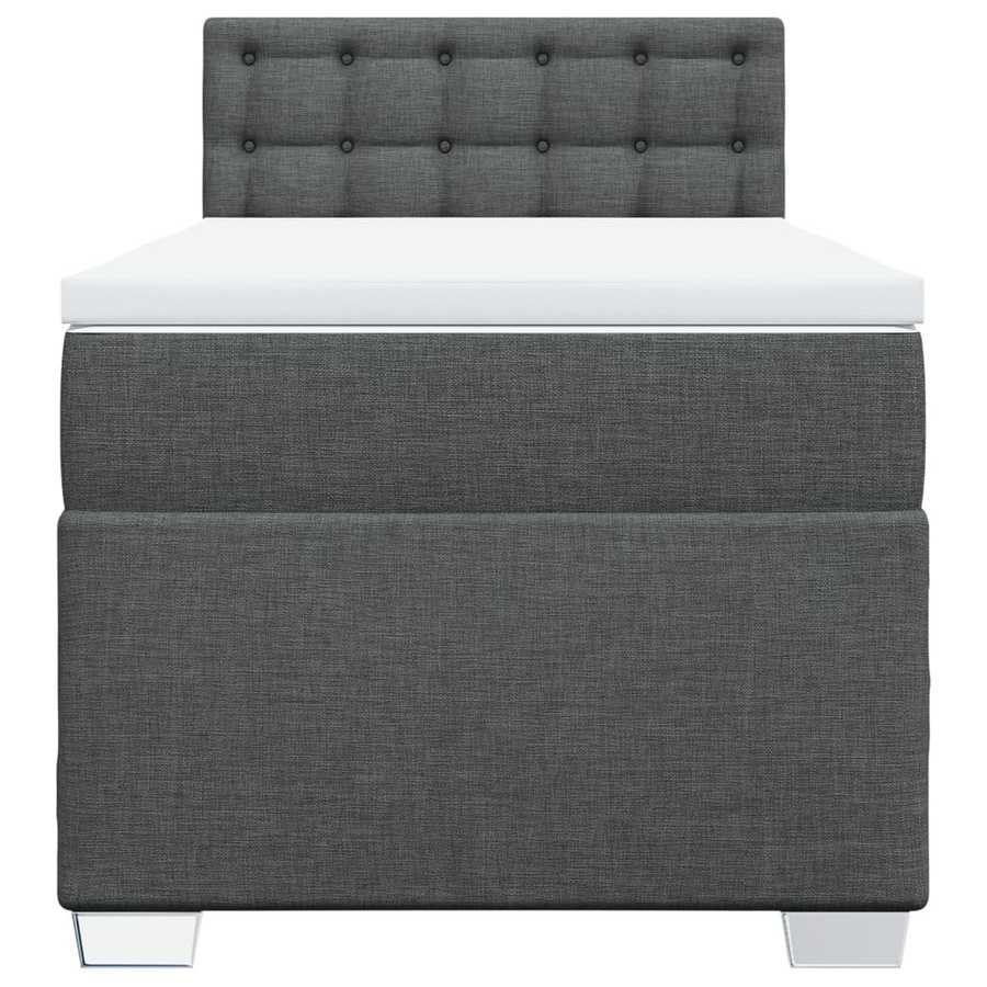vidaXL Boxspringbett Hybrid mit Matratze Dunkelgrau B/T: 100 x 200 cm - Bild 4