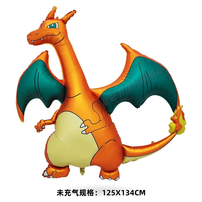 MINISO Pokemon 3D Drachen Folienballon in Orange als Partydekoration für Kindergeburtstage - Bild 2