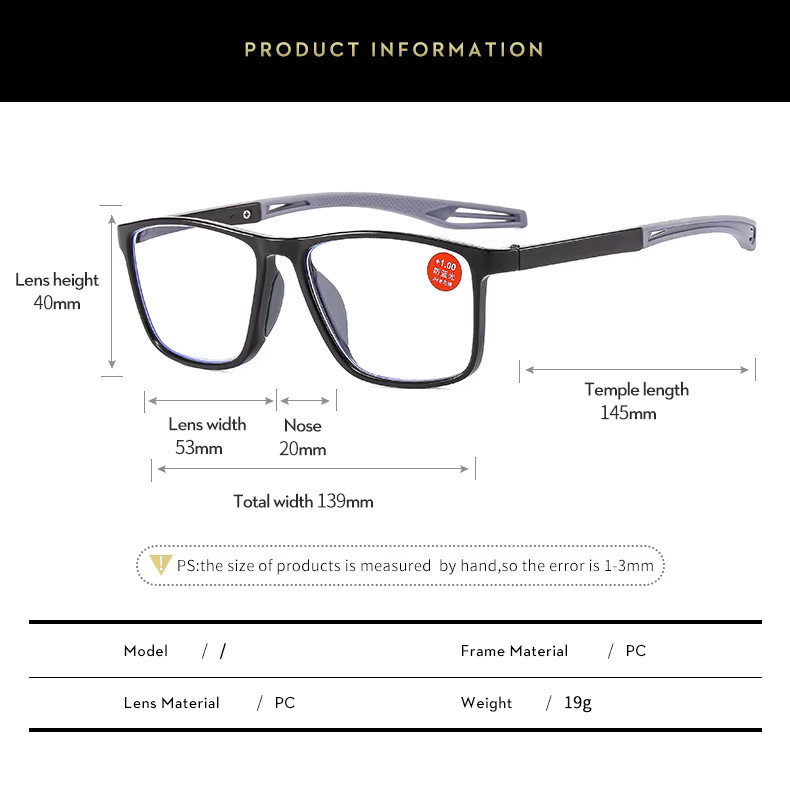 NAPAGE Lesebrille Unisex, Vollrand, Kunststoff, Vintage, Anti-blaues Licht, +2,5 - Bild 3