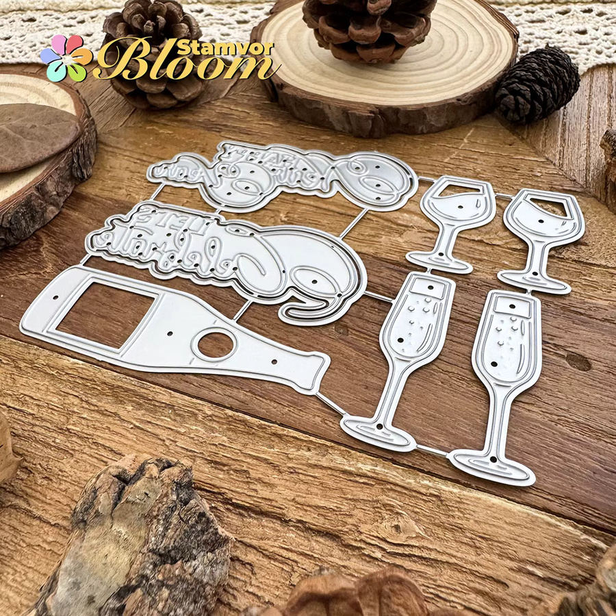 Metall-Stanzform Champagnerkelche für Scrapbooking und dekorative Prägung - Bild 3
