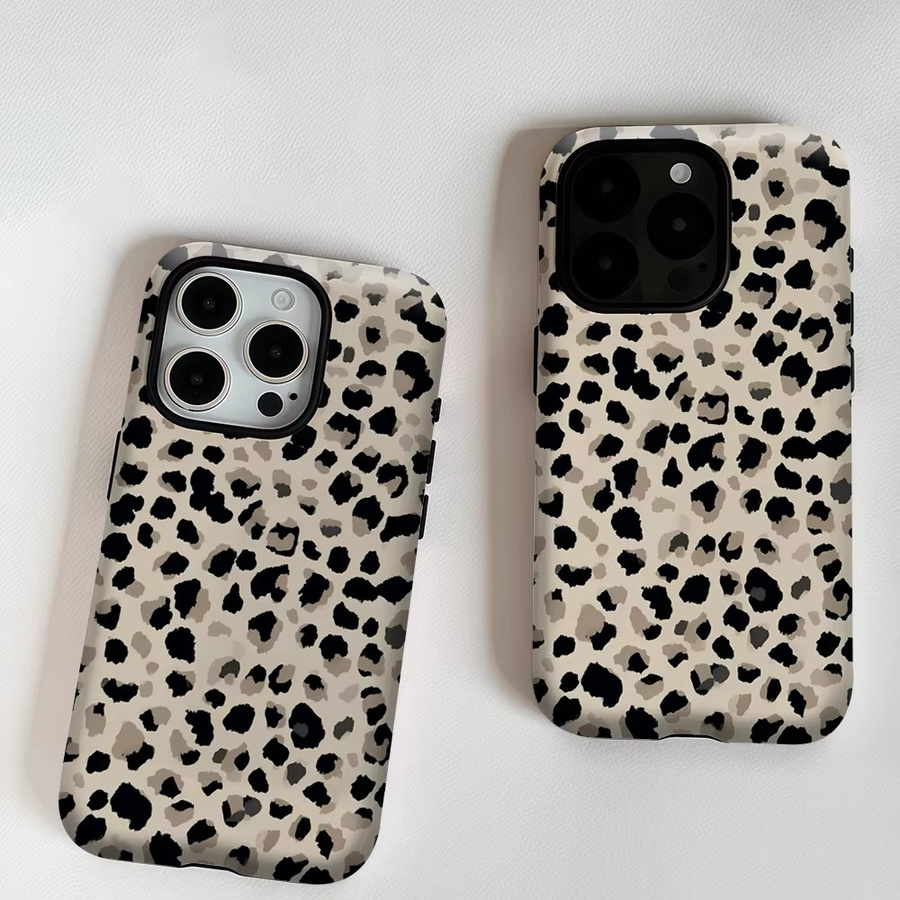 Robuste doppelschichtige Handyhülle mit Leopardenmuster für iPhone 17 16 15 14 13 Pro Max Plus von Potdemiel in Multicolour - Bild 5