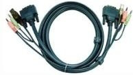 ATEN Kombinationskabel für Video, USB und Audio mit USB Typ A, 3,5 mm Klinkenstecker und DVI-I, schwarz, Länge: 5 m - Bild 1