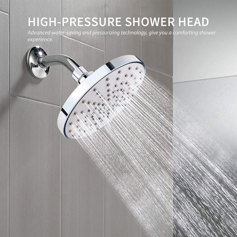 TOMTOP JMS Regen Duschkopf mit G1/2 Anschluss, Einstellbares Spray, Grau, Durchmesser: 15,24 cm - Bild 4