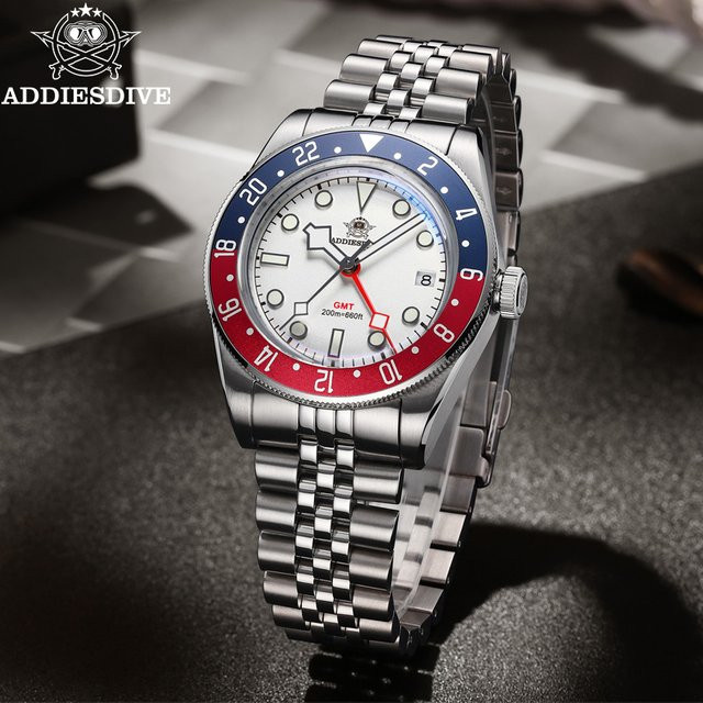 ADDIESDIVE Taucheruhr, Quarzuhr, Edelstahl, Textil/NATO, Herren, Blau - Bild 1