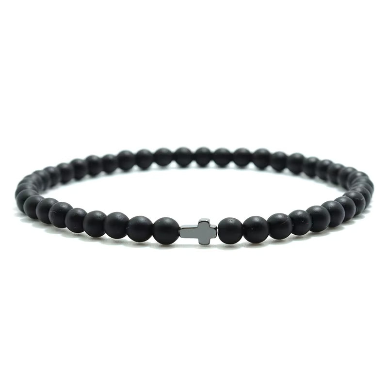 Noter Armband, Kreuz, Tigerauge, Herren, Schwarz - Bild 1