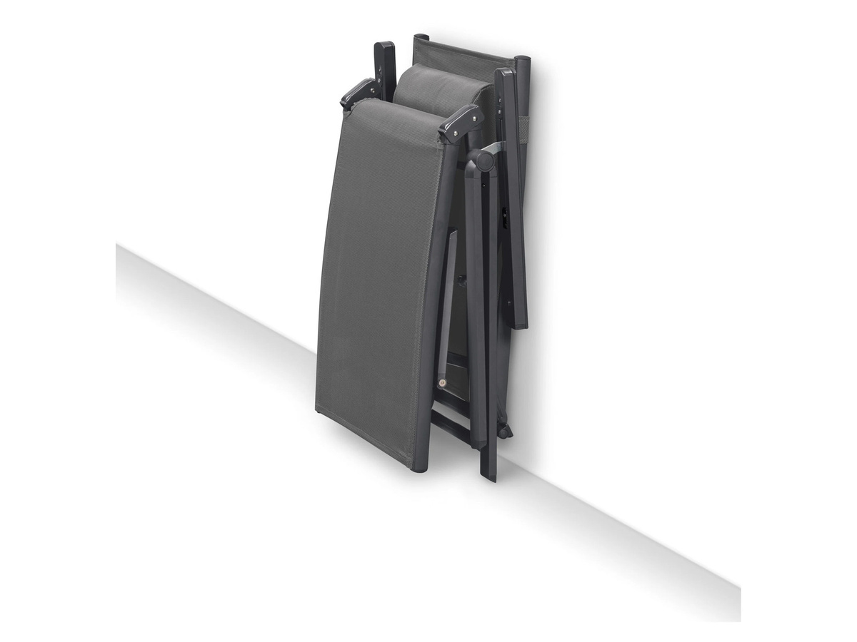 LIVARNO Alu-Liegestuhl Houston aus Aluminium und Textilene, anthrazit, B/T/H: 110 x 68 x 66 cm - Bild 3