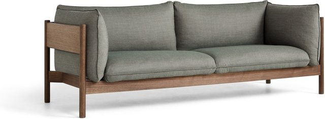 HAY Arbour 3-Sitzer Sofa in Braun mit Holzgestell und inklusive Kissen - Bild 1