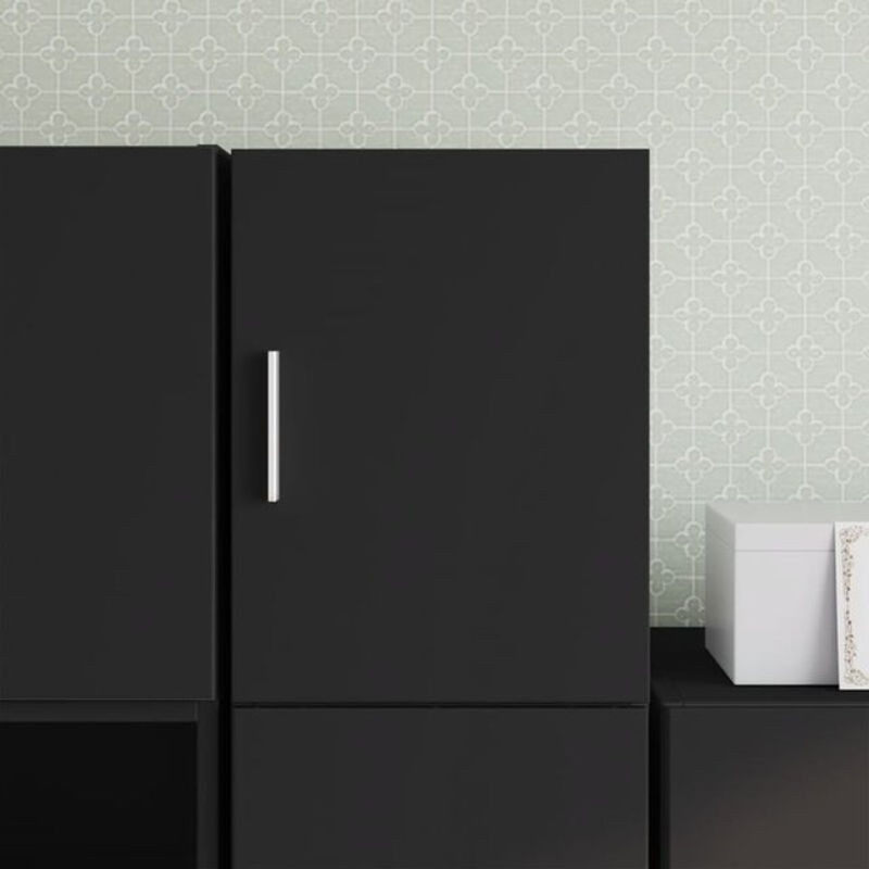 Vidaxl Wandschrank Modern Schwarz aus Holzwerkstoff mit Drehtüren B: 30 cm, T: 42,5 cm, H: 40 cm - Bild 1