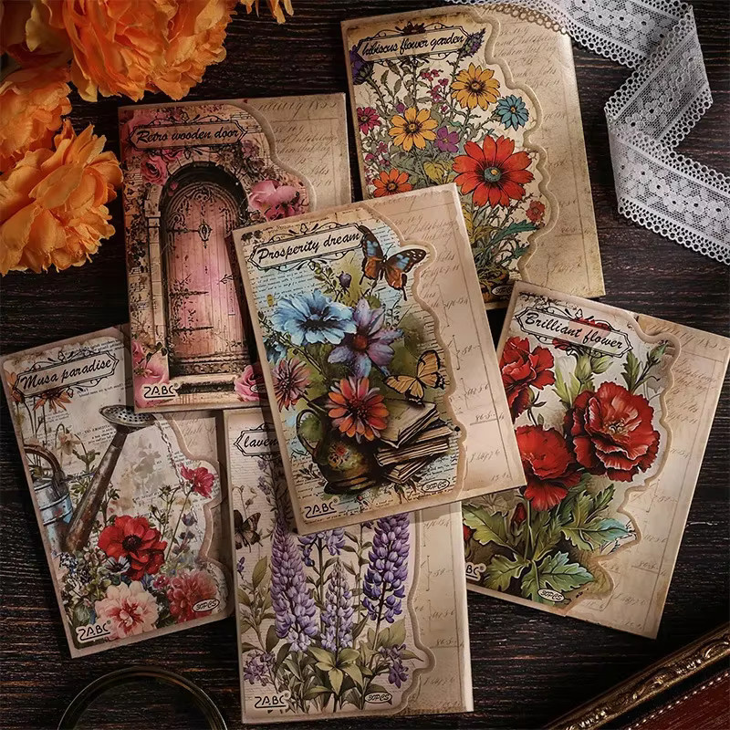 30 Blatt Scrapbooking Papier mit Gartenpflanzen und Retro-Blumen für Journaling und Decoupage, Multicolour, Breite: 10 cm, Höhe: 140 cm - Bild 2