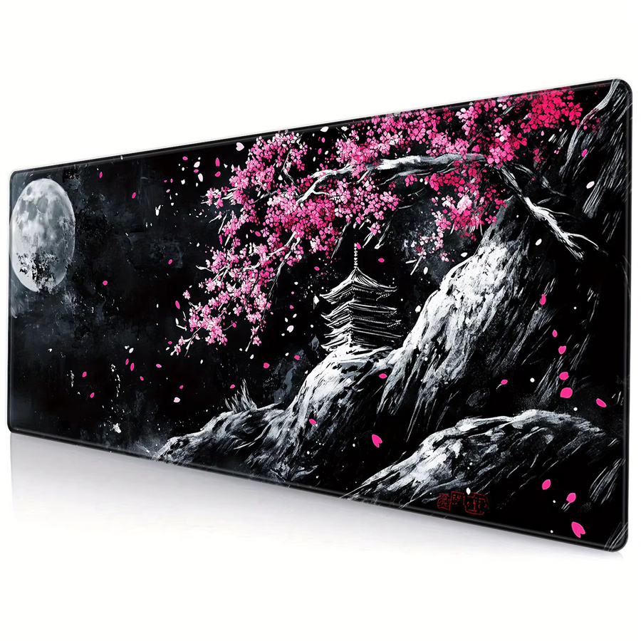 Potdemiel XXL Schreibtischunterlage aus Leder im japanischen Kirschblüten-Design - Bild 2
