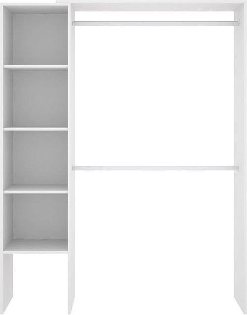 Offener Kleiderschrank Belvana in Weiß, B/T/H: 110 x 40 x 187 cm - Bild 1