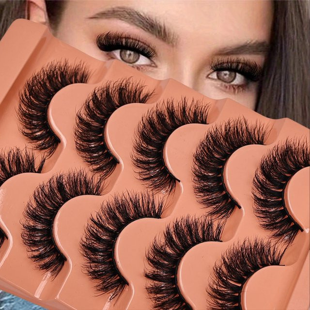 JIEFUXIN Künstliche Wimpern, 5 Paar, Black, Unisex - Bild 1