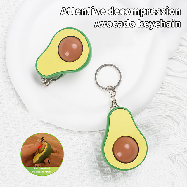 HNKMP Dekompressions-Avocado-Massageperlen-Schlüsselanhänger, Massagegerät - Bild 1