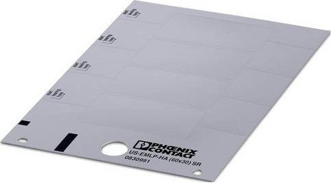 Phoenix Contact 0830991 US-EMLP-HA Beschriftungsschild, Farbe: Silber/Weiß, Material: Kunststoff, 10 Stück, 4 Markierer pro Schild - Bild 1