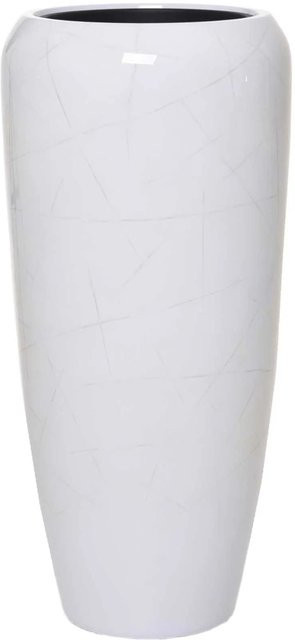 Vivanno Bodenvase Cavita in Weiß aus Marmor, B/T/H: 34 x 34 x 75 cm - Bild 1
