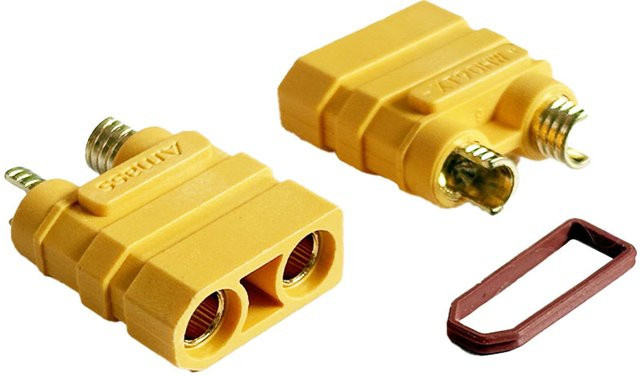 JCD XT90HW Schnell-Ladeanschluss Set aus vergoldetem niederohmigen Stecker und Buchse in Gelb - Bild 1