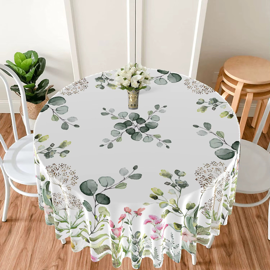 Wasserdichte runde Tischdecke im Boho-Stil mit floralem Muster, Durchmesser: 160 cm - Bild 2